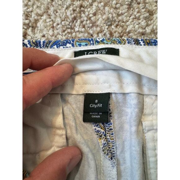 J. CREW dressy shorts, Size 8; Blue & Green Paisley print - Picture 4 of 11
